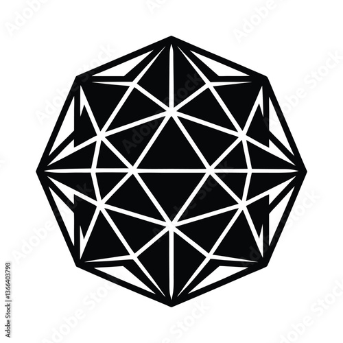 Geometric abstract triangle design with star and symbol elements in 3D, featuring patterns and religious imagery inspired by Hebrew and Israeli themes