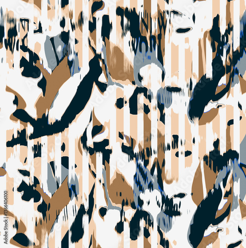 abstract Seamless floral pattern, with flowers on summer background, geometric template design for textiles, clothes, wallpaper	
