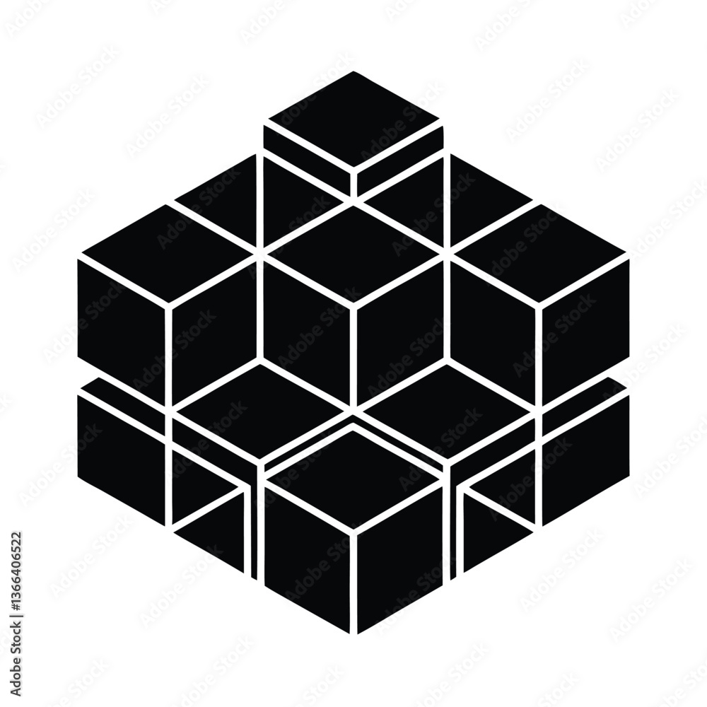 Abstract 3D cubes with geometric patterns and metallic blocks showcasing a modern design concept Abstract 3D cubes with geometric patterns and metallic blocks showcasing a modern design concept