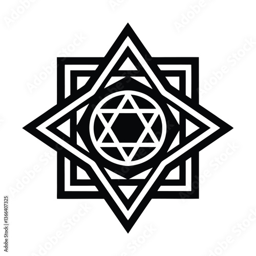 Abstract Star of David with Celtic Knot Design