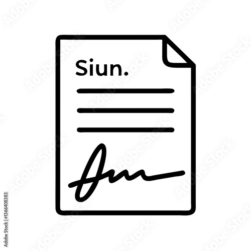 Signature on Document - Siun in Minimalist Style  