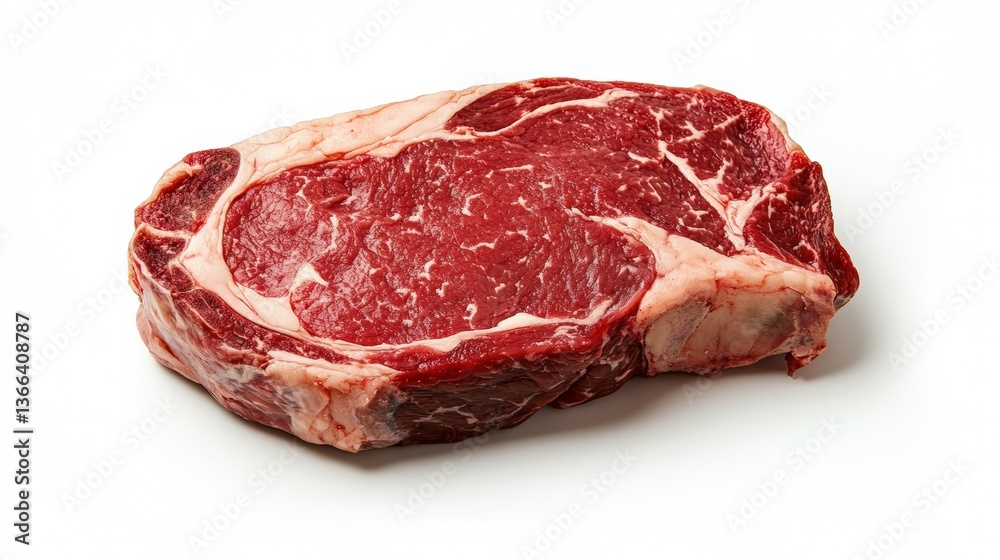 Raw ribeye steak with glossy marbling culinary showcase kitchen food photography close-up gourmet concept Raw ribeye steak with glossy marbling culinary showcase kitchen food photography close-up gourmet concept