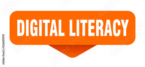 digital literacy sticker. digital literacy sign on transparent background