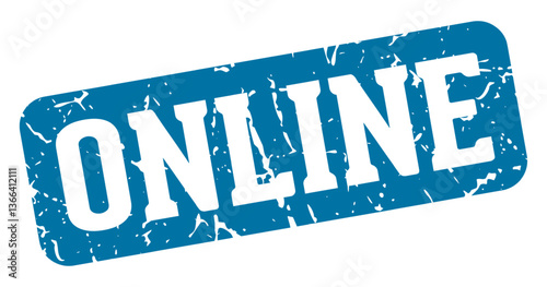 online rectangular sign. online stamp