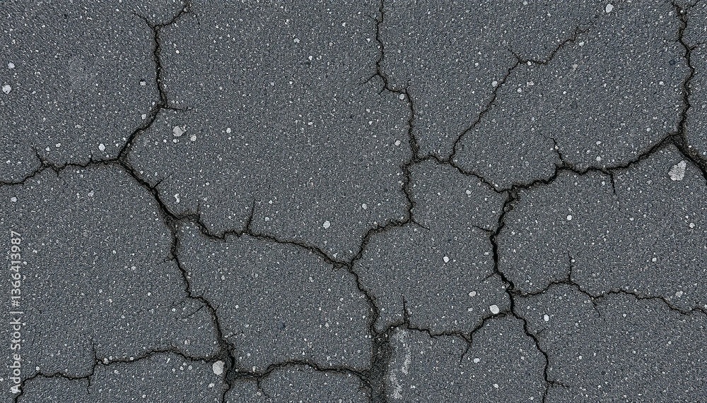 Obraz premium Arid earth reveals a rough, cracked texture from drought's dry grasp