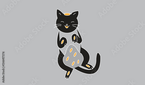 Cat emoji icon vector image.