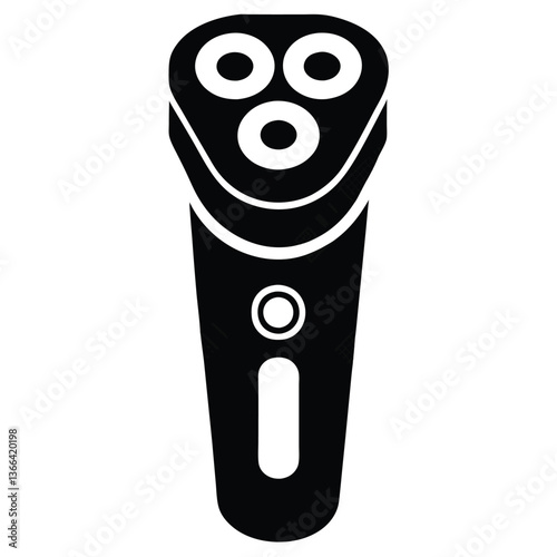 Electric shaver isolated on white background with digital technology and USB plug