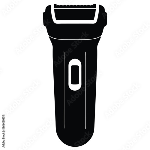 Electric shaver isolated on white background with digital technology and USB plug