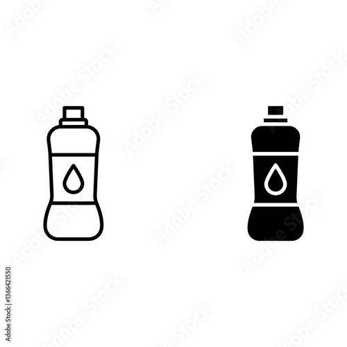 Bleach bottle icon set color editable