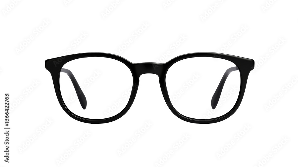 Fototapeta premium Stylish black-rimmed glasses for vision correction, isolated, cut out transparent
