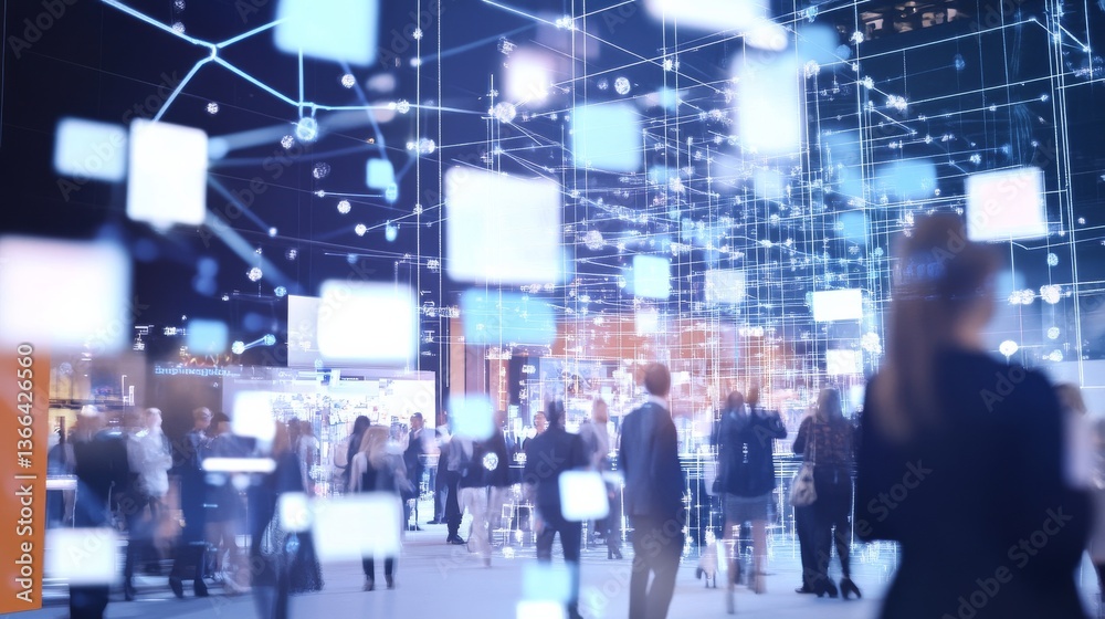 Fototapeta premium An AI powered system improving event management by analyzing attendee behavior, venue conditions, and scheduling to optimize event logistics