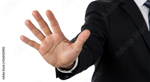 Fotografie Isolated businessman hand stopping
