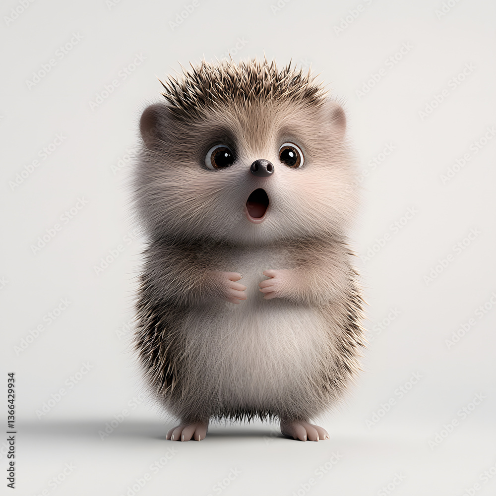 Fototapeta premium Cute surprised hedgehog