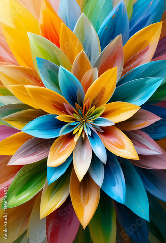 A vibrant colorful and abstract floral arrangement in full bloom
