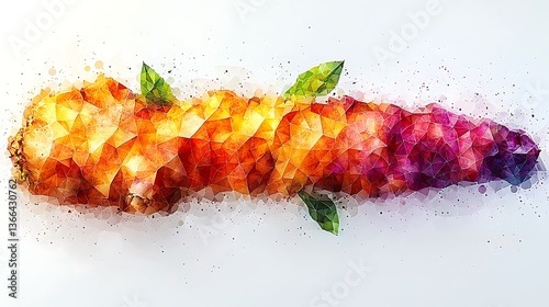 Detailed ginger roots with bright colorful texture high resolution photo