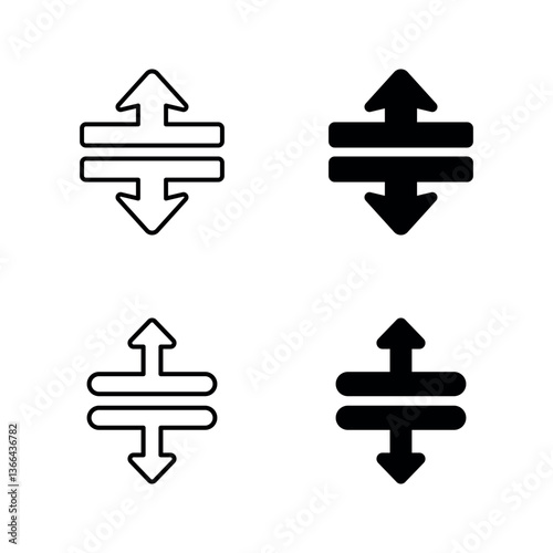 split vertical arrows icon set color editable