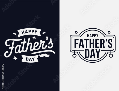A simple set of typography for Happy Father's Day T-Shirt Designs.