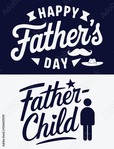 A simple set of typography for Happy Father's Day T-Shirt Designs.