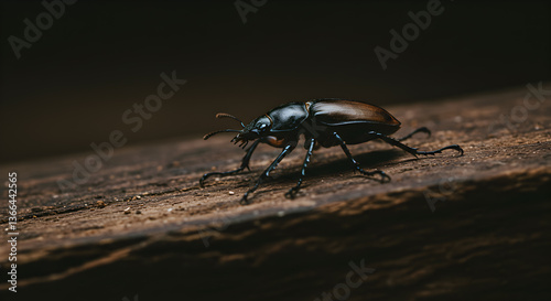 Dramatic close-up of a Deathwatch beetle displaying its intricate anatomy
