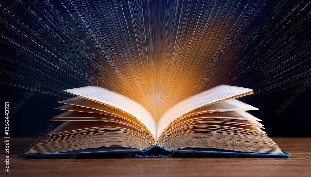 Fototapeta premium open book with magic light