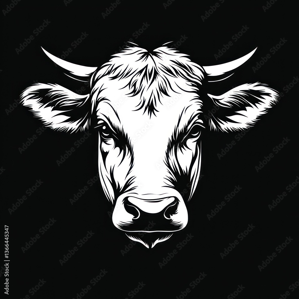 Obraz premium Cow Head Monochrome