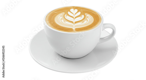 Isolated Latte Art Coffee