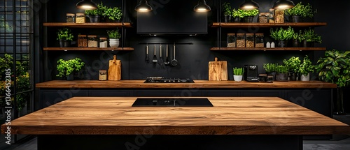 Dark Kitchen Counter Display