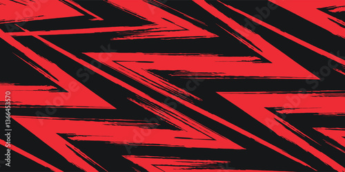 Abstract background with red spikes and zigzag line pattern and some copy space area