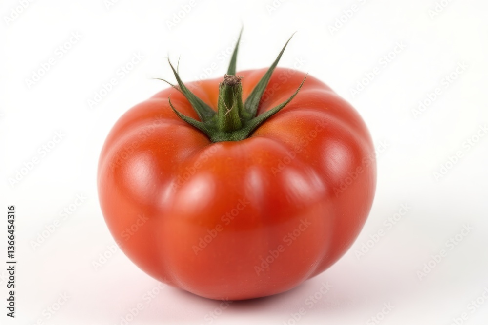 Fresh Ripe Heirloom Tomato on White Background, Ready for Cooking and Salad Fresh Ripe Heirloom Tomato on White Background, Ready for Cooking and Salad
