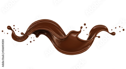 Isolated Chocolate Splash Wave