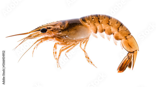 Wallpaper Mural Detailed brown shrimp with black background, sea animal, crustacean, cut out transparent Torontodigital.ca