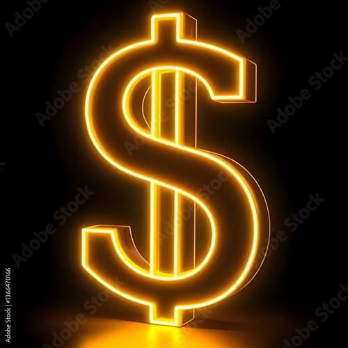 Golden dollar sign symbol representing wealth and finance