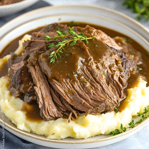 Delicious Slow Cooker Pot Roast with Creamy Mashed Potatoes