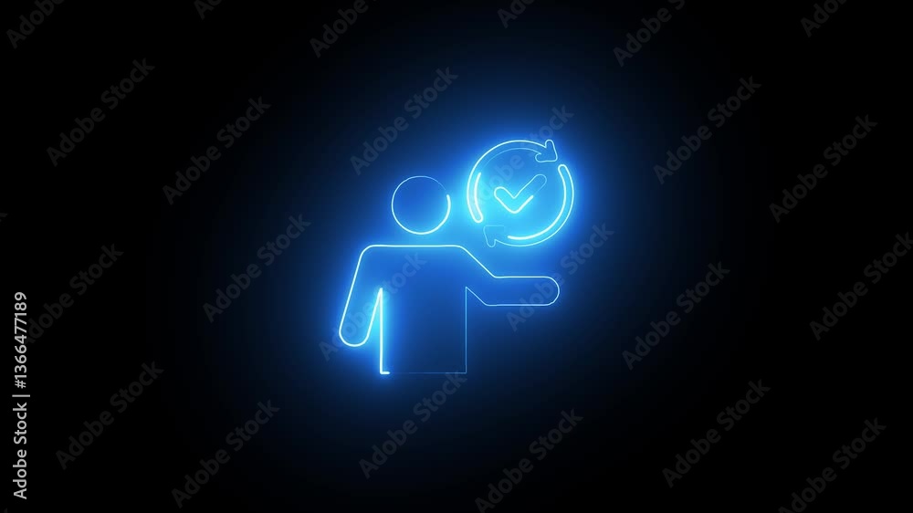 Glowing Neon Content Creator Icon on Black Background | HD Video Motion Graphic Animation Glowing Neon Content Creator Icon on Black Background | HD Video Motion Graphic Animation