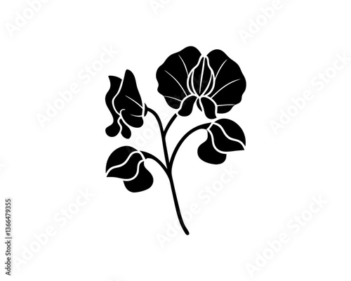 creative details Sweet Pea Flower Icon vector illustration
