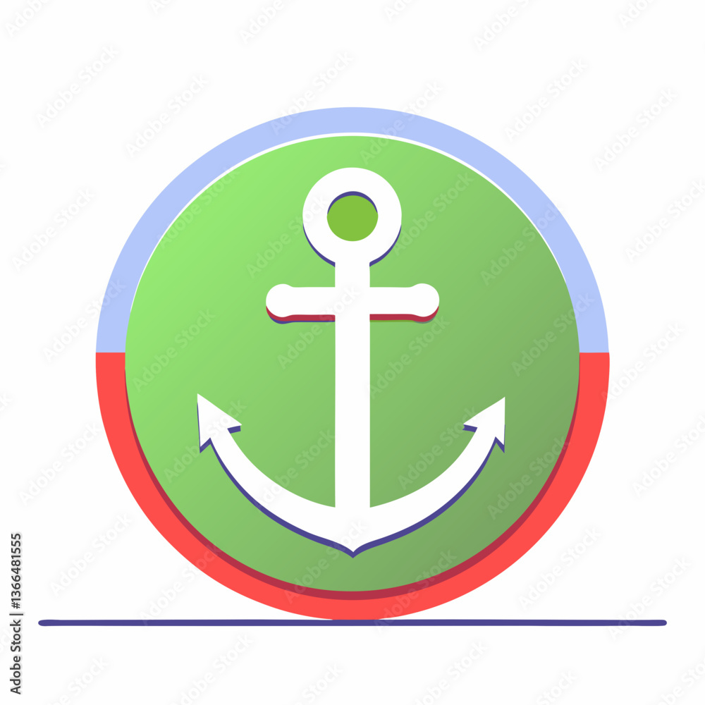 A steadfast anchor symbolizing hope and security, a beacon of stability in a vibrant green circle with soft pastel accents. A steadfast anchor symbolizing hope and security, a beacon of stability in a vibrant green circle with soft pastel accents.
