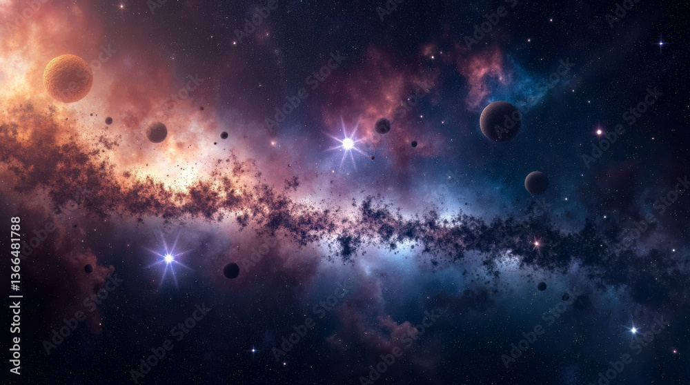 Fototapeta premium Galaxies nebulae and star clusters 