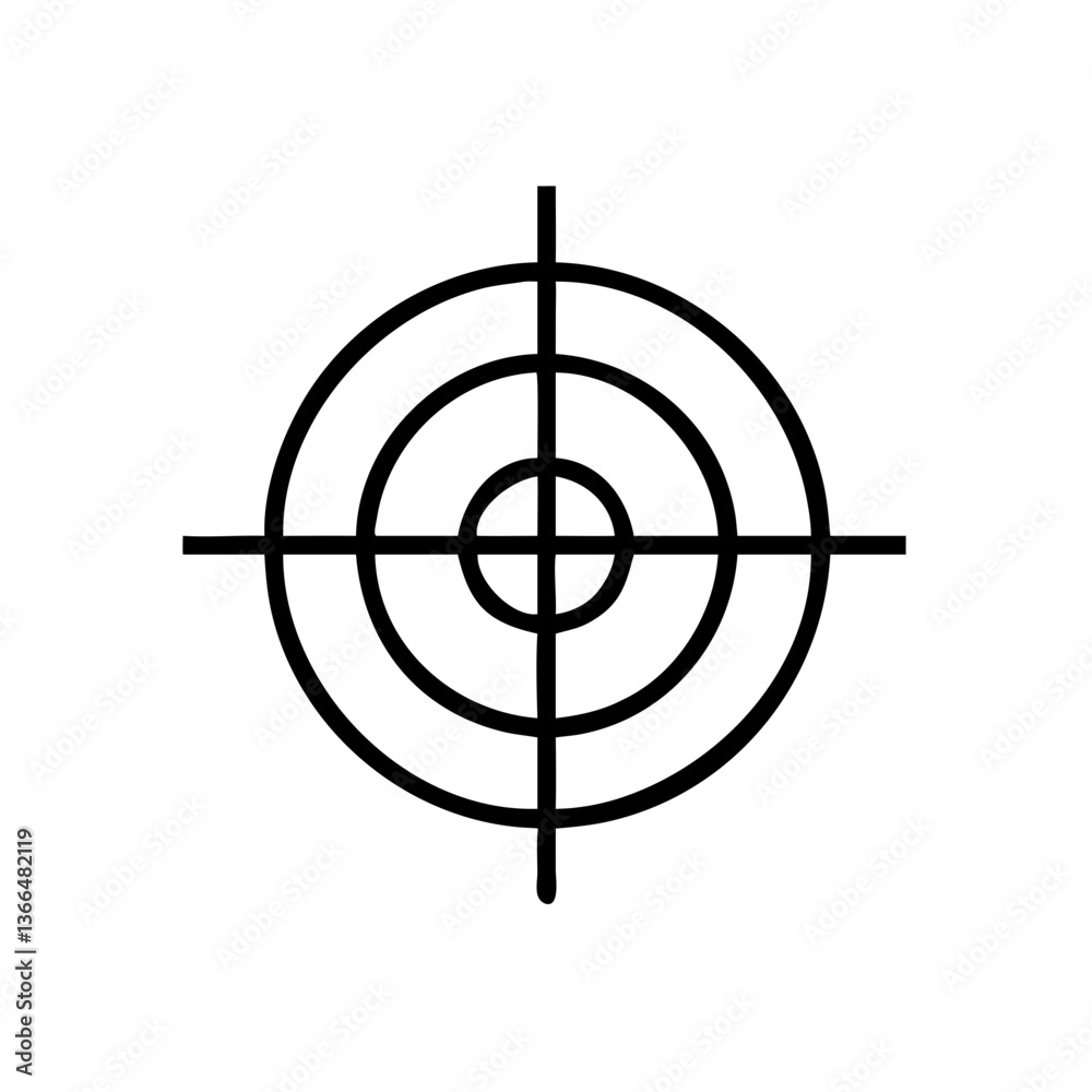 The bullseye: a symbol of focus, precision, and unwavering determination, rendered in bold black lines against a stark white background. The bullseye: a symbol of focus, precision, and unwavering determination, rendered in bold black lines against a stark white background.