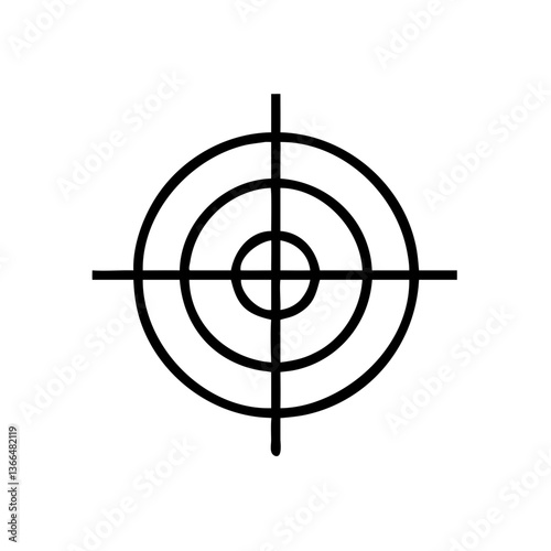 The bullseye: a symbol of focus, precision, and unwavering determination, rendered in bold black lines against a stark white background.