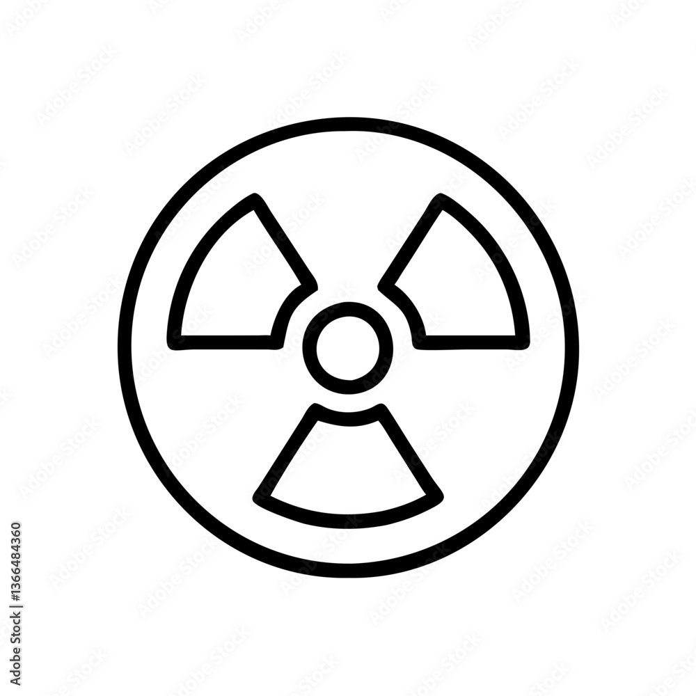 The stark warning of ionizing radiation, a potent symbol of unseen danger, rendered in bold black lines against a pure white background. The stark warning of ionizing radiation, a potent symbol of unseen danger, rendered in bold black lines against a pure white background.