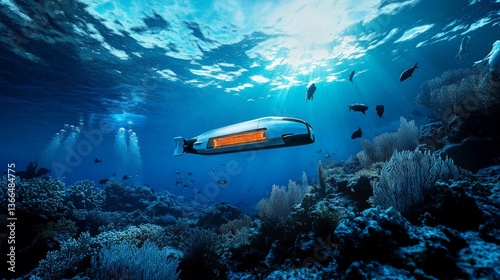 Wallpaper Mural An AI powered system optimizing ocean exploration by analyzing underwater biodiversity, AI-assisted autonomous submarine navigation, and real-time marine ecosystem monitoring for deep-sea research Torontodigital.ca