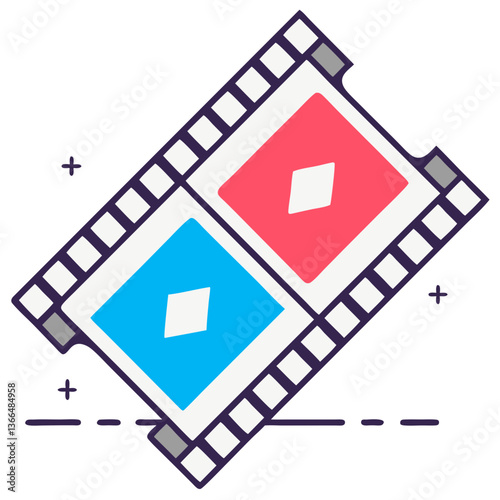 A vibrant film reel showcasing dynamic moments, capturing the energy of storytelling with bold color blocks and a playful, minimalist design.
