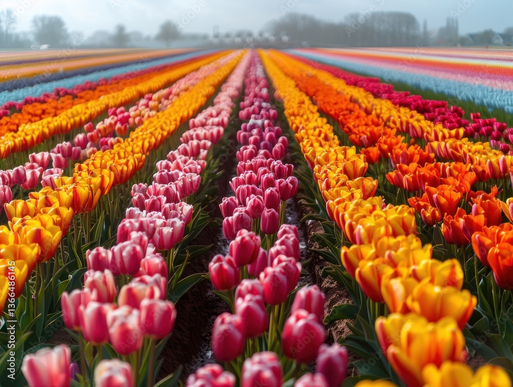 Fototapeta premium Colorful Tulip Field