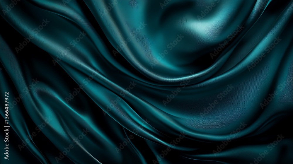 Fototapeta premium Teal Silk Drape Texture.