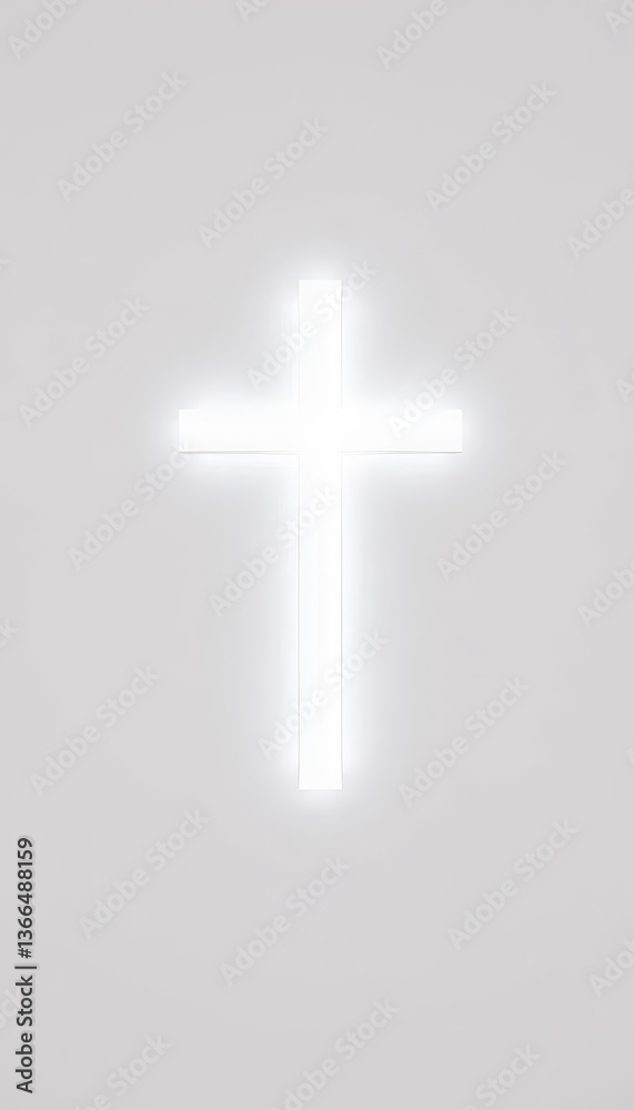 Fototapeta premium Clean, minimalist white cross shape on pure background , photography, blank