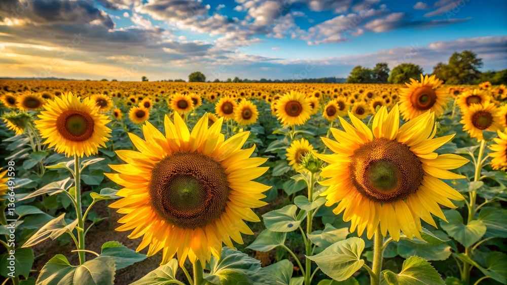 Fototapeta premium sunflower field in the summer