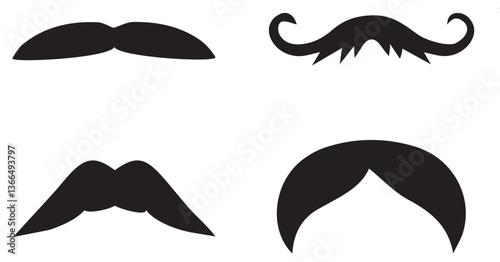 set of mustaches. set of mustache vector. collection of mustaches