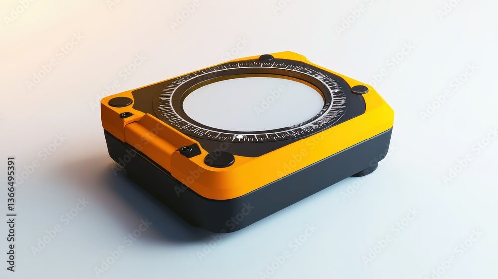 Fototapeta premium A modern electronic device with a yellow and black exterior