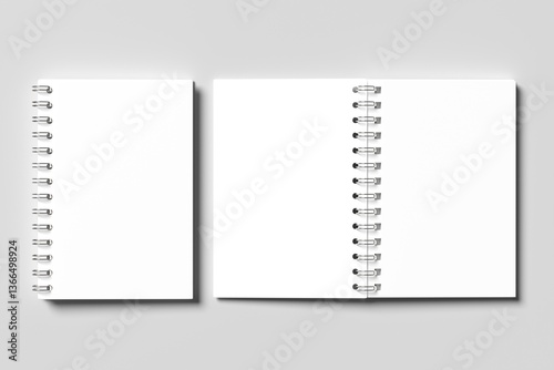A5 spiral notebook blank mockup