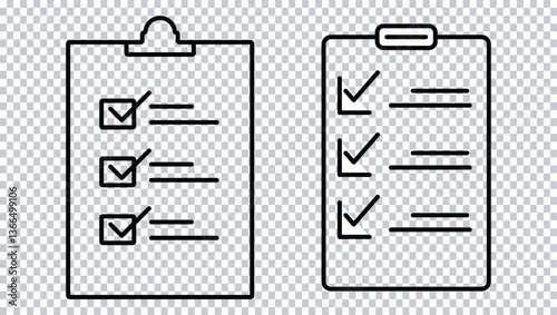 clipboard with Checklist icon isolated on transparent background.